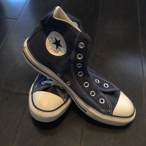 Converse high tops in navy blue